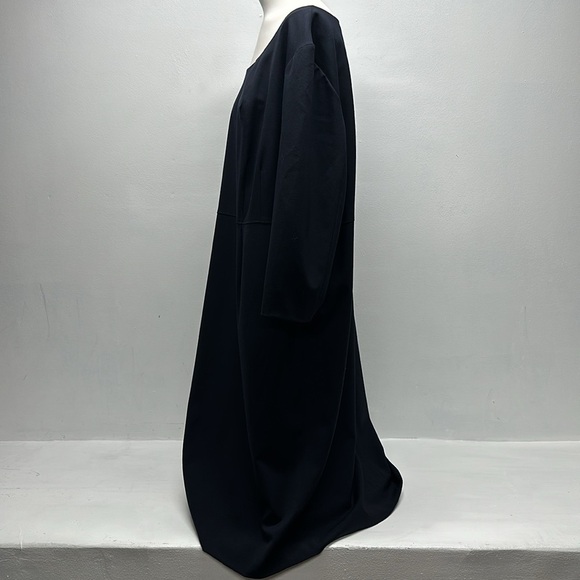 Lafayette 148 NY Dress Crew Neck Knee Length Midi Wool Navy Blue Plus Size 20 - Picture 5 of 9